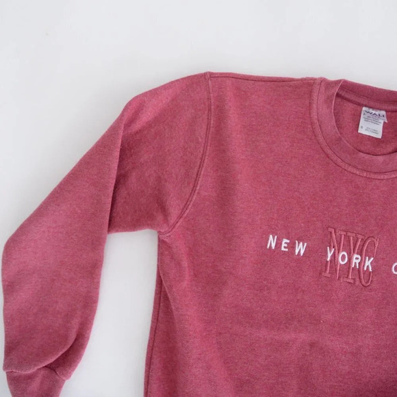 Wali U.S.A.  New York Dusty Rose Cotton Blend City Crewneck Sweater S - Picture 11 of 13